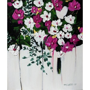 Mazhar Qureshi, 12 X 14 Inch, Oil on Canvas, Floral Painting, AC-MQ-079